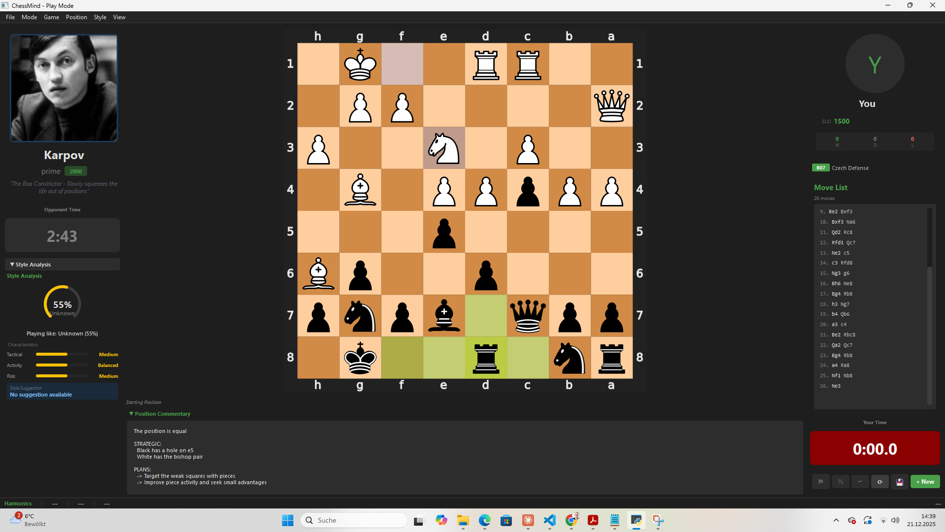 ChessGate playing against a historical chess personality