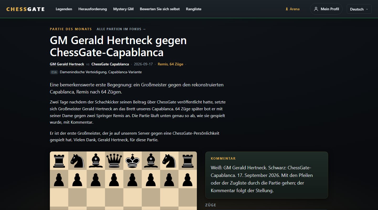 Replaying a game against ChessGate-Capablanca with the commentary panel